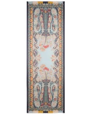 Etro Paisley-Print Scarf - Blue