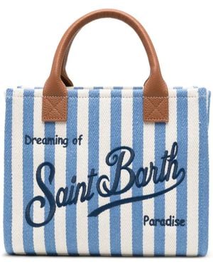 MC2 Saint Barth Midi Vanity Striped Tote Bag - Blue