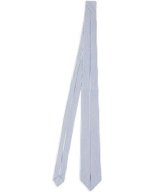 JEAN-LUC A.LAVELLE Striped Cotton Tie - Weiß