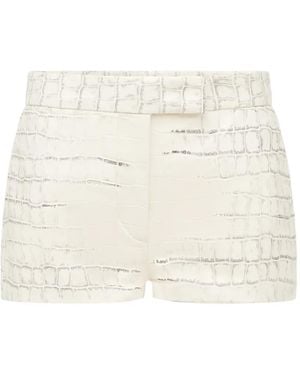 Alex Perry Short En Cuir À Effet Peau De Crocodile - Natural