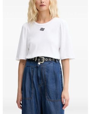 Munthe Geribbeld T-Shirt - Wit
