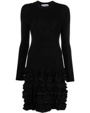 Moschino Long-Sleeve Drop-Waist Dress - Black