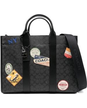 COACH Wesley Patch-Embellished Tote Bag - Black