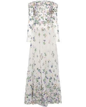 Saiid Kobeisy Sequin-Embellishment Off-Shoulder Dress - White
