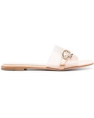 Gianvito Rossi Buckle-Detail Square-Toe Sandals - Multicolour