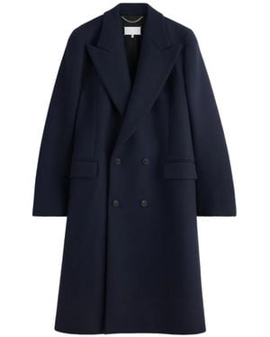 Maison Margiela Double-Breasted Coat - Blue