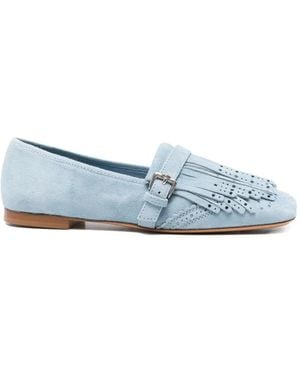 Ermanno Scervino Fringed Buckle Loafers - Blue
