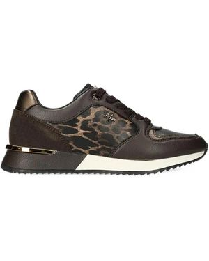 Mexx Fleur Ellen Leopard-Print Panelled Trainers - Brown