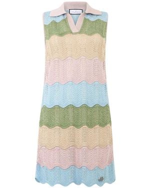 Philipp Plein Polo-Collar Mini Dress - Green