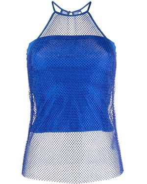 Patrizia Pepe Rhinestone-Embellished Sleeveless Top - Blue
