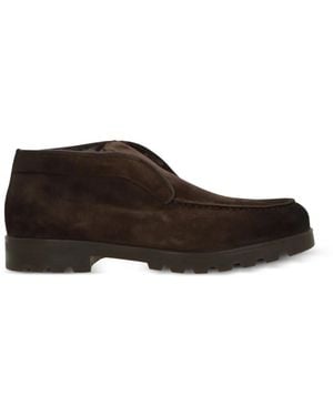 Santoni Stiefeletten Aus Kalbswildleder - Braun