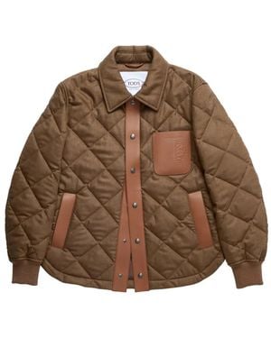 Tod's Snap-Button Quilted Jacket - Brown