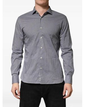 Domenico Tagliente Geometric-Pattern Long-Sleeve Shirt - Grey