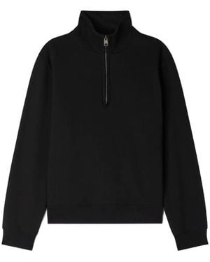 Sandro Sudadera De Algodón Con Cremallera - Negro