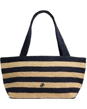 Patou Bolso Shopper Gm Trapeze A Rayas - Negro