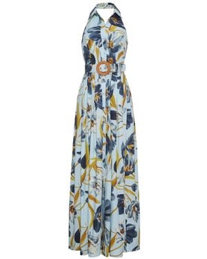 Cara Cara Quentin Floral Belted Dress - Blue