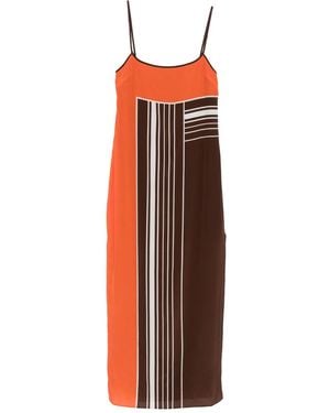 SIR. Destino ストライプ マキシドレス - オレンジ