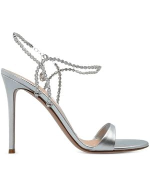 Gianvito Rossi 90Mm Crystal-Embellished Stiletto Pumps - White