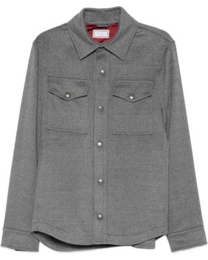 Brunello Cucinelli Sobrecamisa Con Bolsillos Con Solapa - Gris