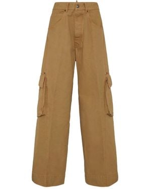 DSquared² Wide-Leg Cargo Trousers - Natural