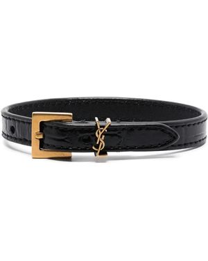 Saint Laurent Pulsera Cassandre Belt - Negro