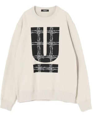 Undercover Logo-Print Barbed-Wire Sweater - White