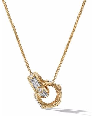 David Yurman 18Kt Modern Renaissance Diamond Pendant Necklace (16.4Mm) - Metallic