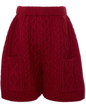 JW Anderson ケーブルニット ショートパンツ - レッド