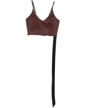 Rick Owens Fringed Crop Top - Purple
