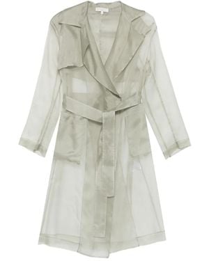 Antonelli Belted Sheer Trench Coat - White