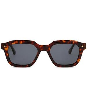 Kat Maconie Nova Tortoiseshell Geometric-Frame Sunglasses - Black