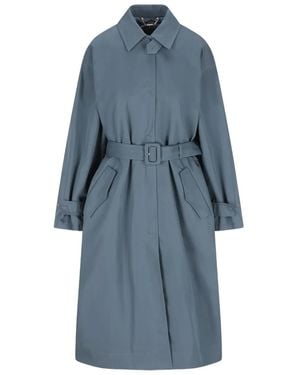 Fendi Plumífero Con Doble Cinturón - Azul