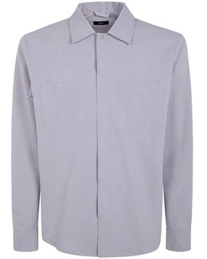 Herno Seersucker-Textured Shirt Jacket - Purple