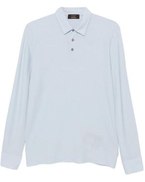 Zanone Ice Cotton Long-Sleeve Polo Shirt - Blue