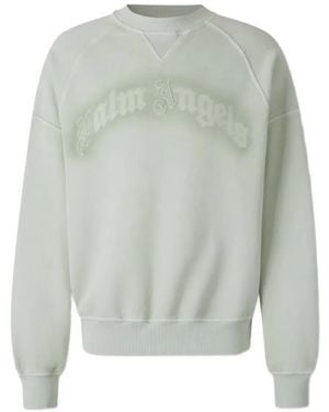 Palm Angels Logo-Embroidered Raglan-Sleeve Sweater - Green