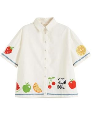 Chinti & Parker Camisa Snoopy Con Detalle De Fruta - Blanco