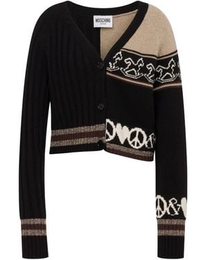 Moschino Cardigan Peace Love - Nero