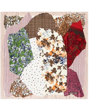 Bimba Y Lola Floral-Print Scarf - Brown