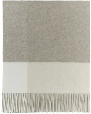 Bompard Fringed Tartan Scarf - Grey