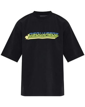 DSquared² Camiseta Holgada Con Logo Estampado - Azul