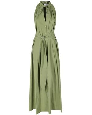 Isabelle Blanche Belted Maxi Dress - Green