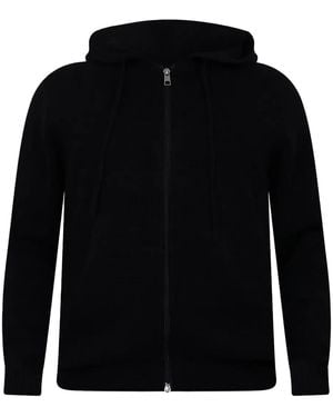 Low Brand Felpa Con Cappuccio E Zip - Nero