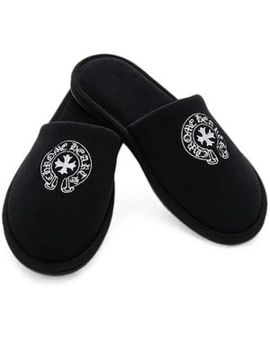 Chrome Hearts Hotel Embroidered Slippers - Black