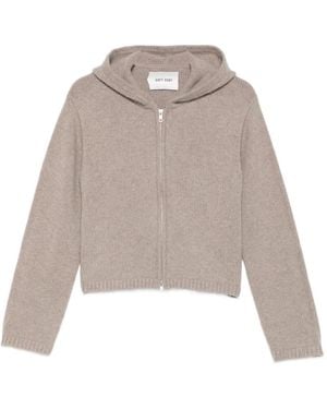 Soft Goat Chunky Zip Cardigan - Natural