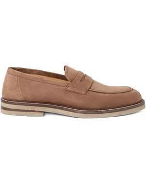 Brunello Cucinelli スエード ローファー - ブラウン