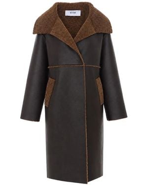 ELEH Mantel Aus Faux-Leder - Schwarz