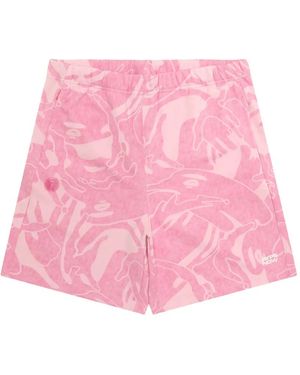 Aape By A Bathing Ape Logo Print Shorts - Pink