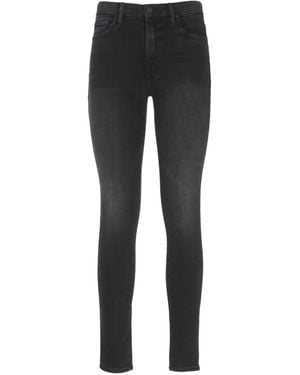 Mother High Waisted Looker Belt-loop Five-pocket Jeans - Black