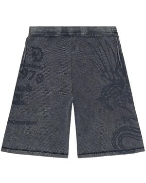 DIESEL Bermudas Con Estampado Gráfico - Gris