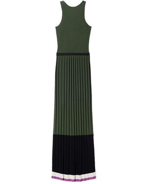 La DoubleJ Geribbelde Geplooide Maxi-Jurk - Groen
